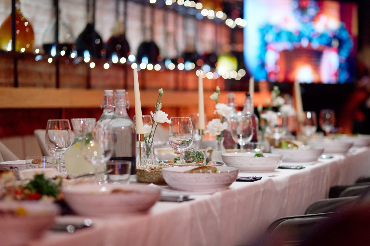 elegant wine tasting creative art evening with glasses and candles